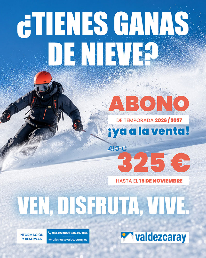 Oferta de abonos de temporada Valdezcaray 2026/2027